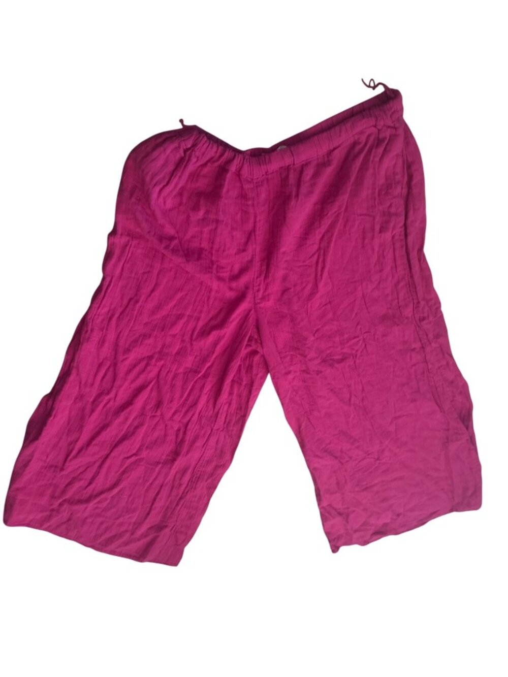 Womens Trina Turk Out Of The Office Wide Leg Pant Hot Pink Cotton Pkts L/XL